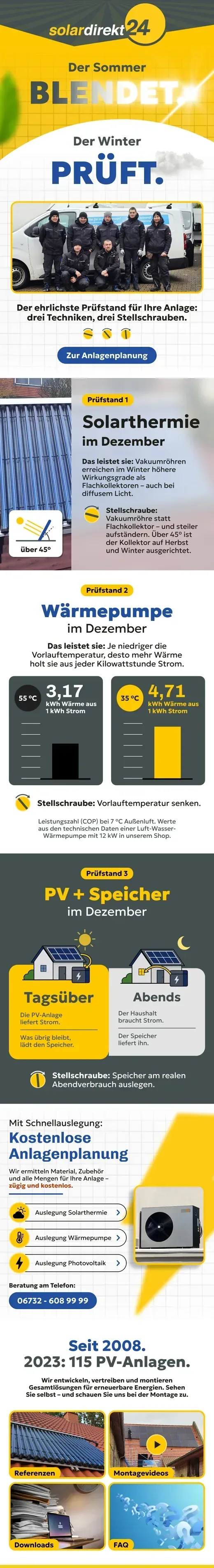 Newsletter von solardirekt24: Der Winter prüft